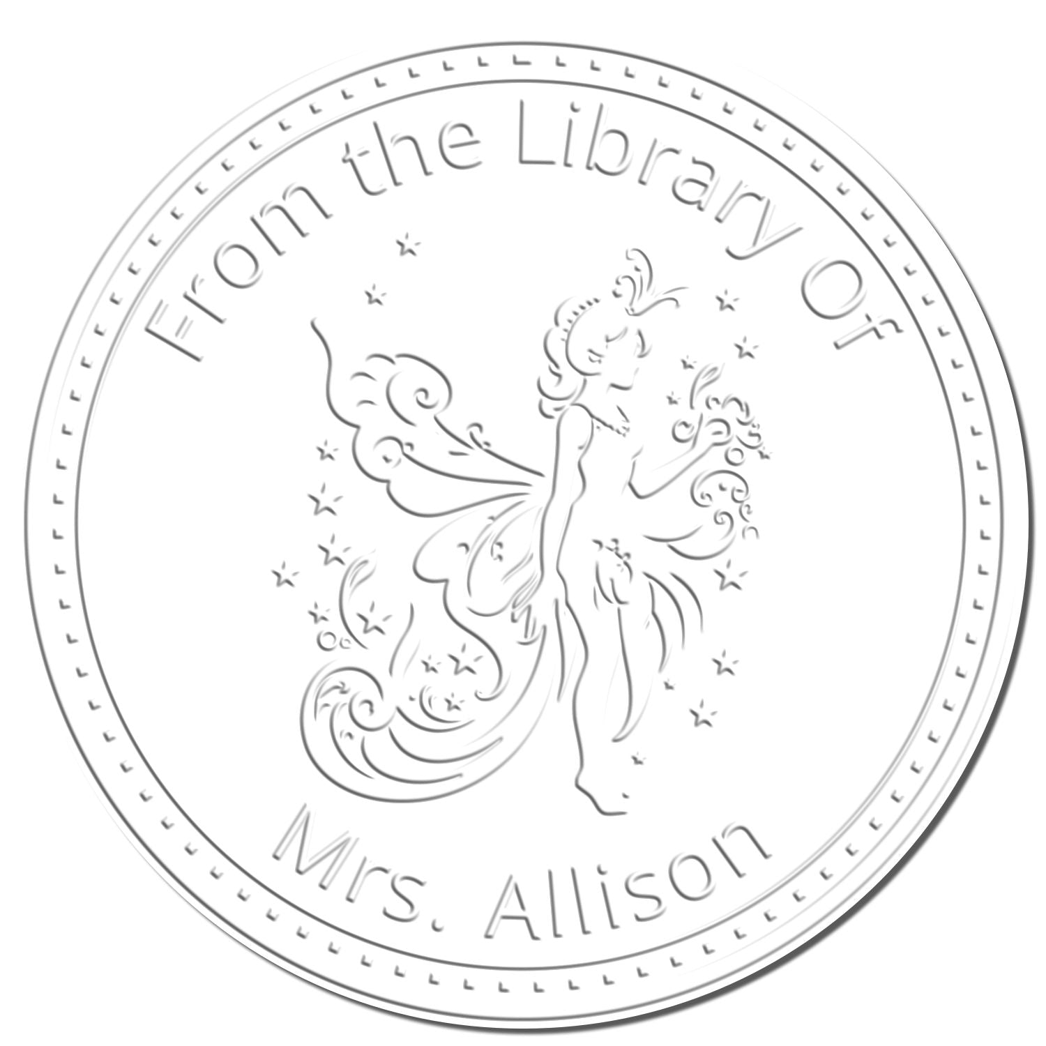 Soft Glimmer Whimsical Fairy Customized Ex Libris Design Embosser - Engineer Seal Stamps