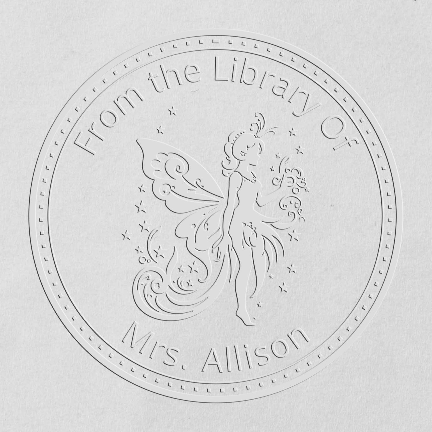 Glimmer Whimsical Fairy Handheld Personalized Book Monogram Seal