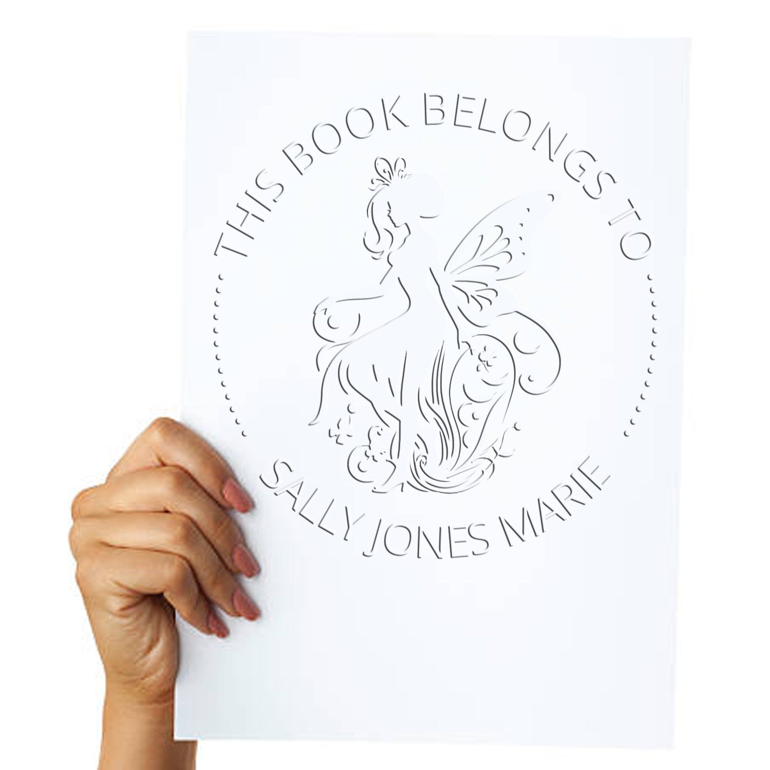 Soft Petal Fairy Customized Ex Libris Design Embossing Seal