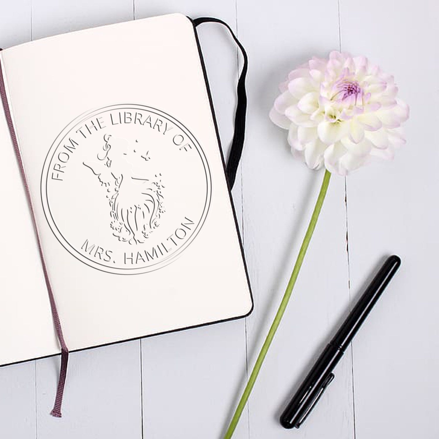 Marigold Magical Fairy Desk Custom-Made Library Name Seal - Engineer Seal Stamps