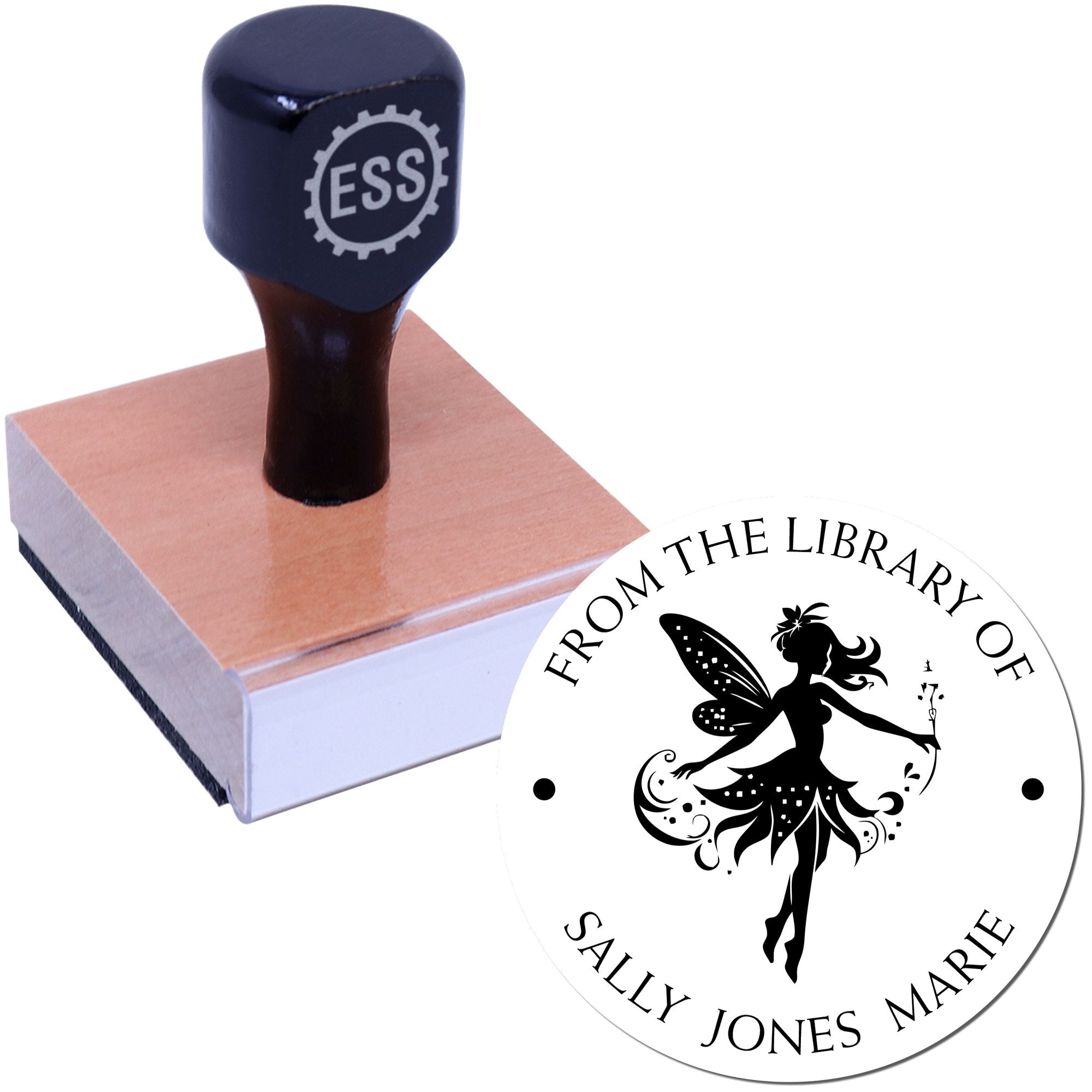 Wood Handle Tansy Magical Fairy Custom Name For Books Stamp - Engineer Seal Stamps