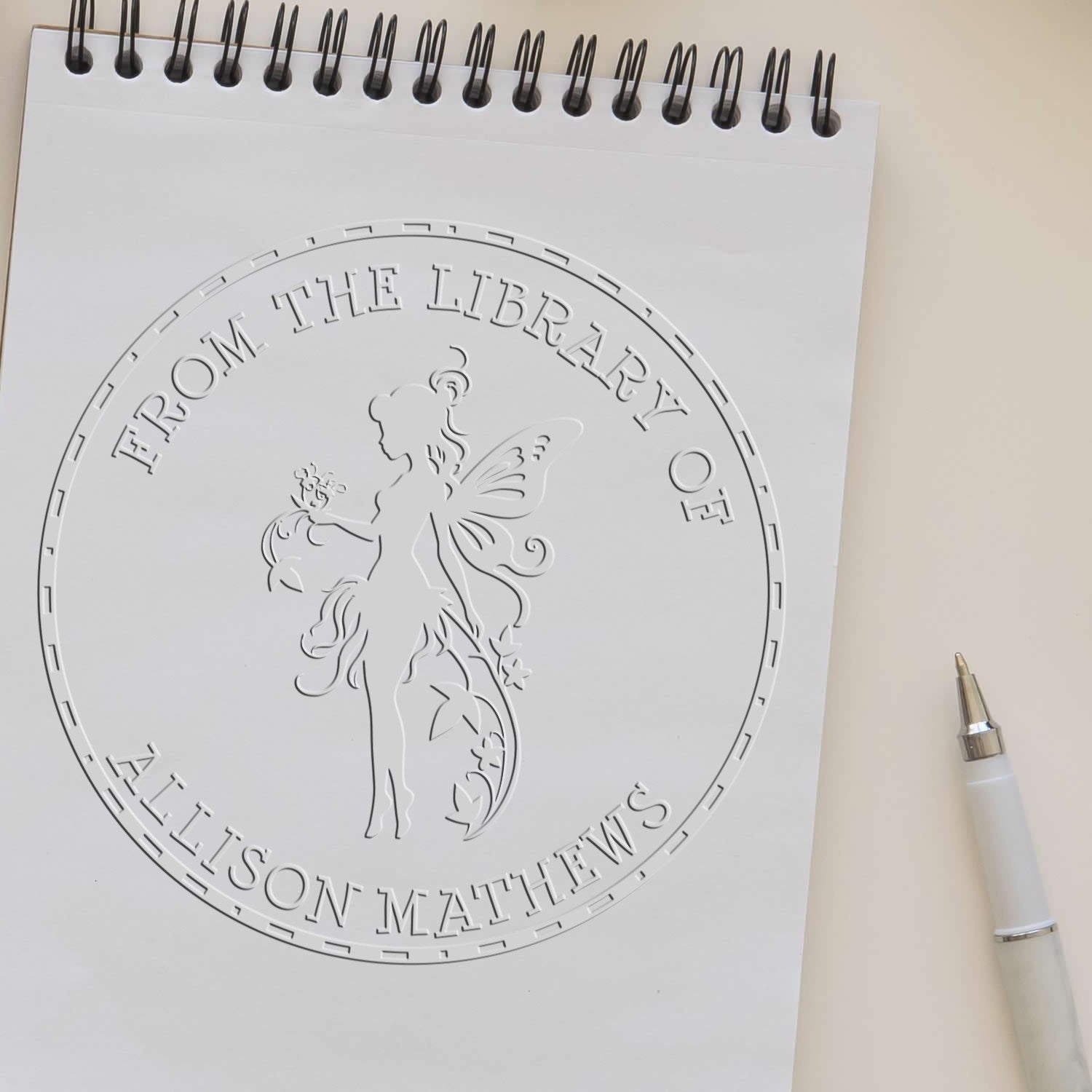 Azura Magical Fairy Handheld Personalized Book Branding Embossing Seal - Engineer Seal Stamps