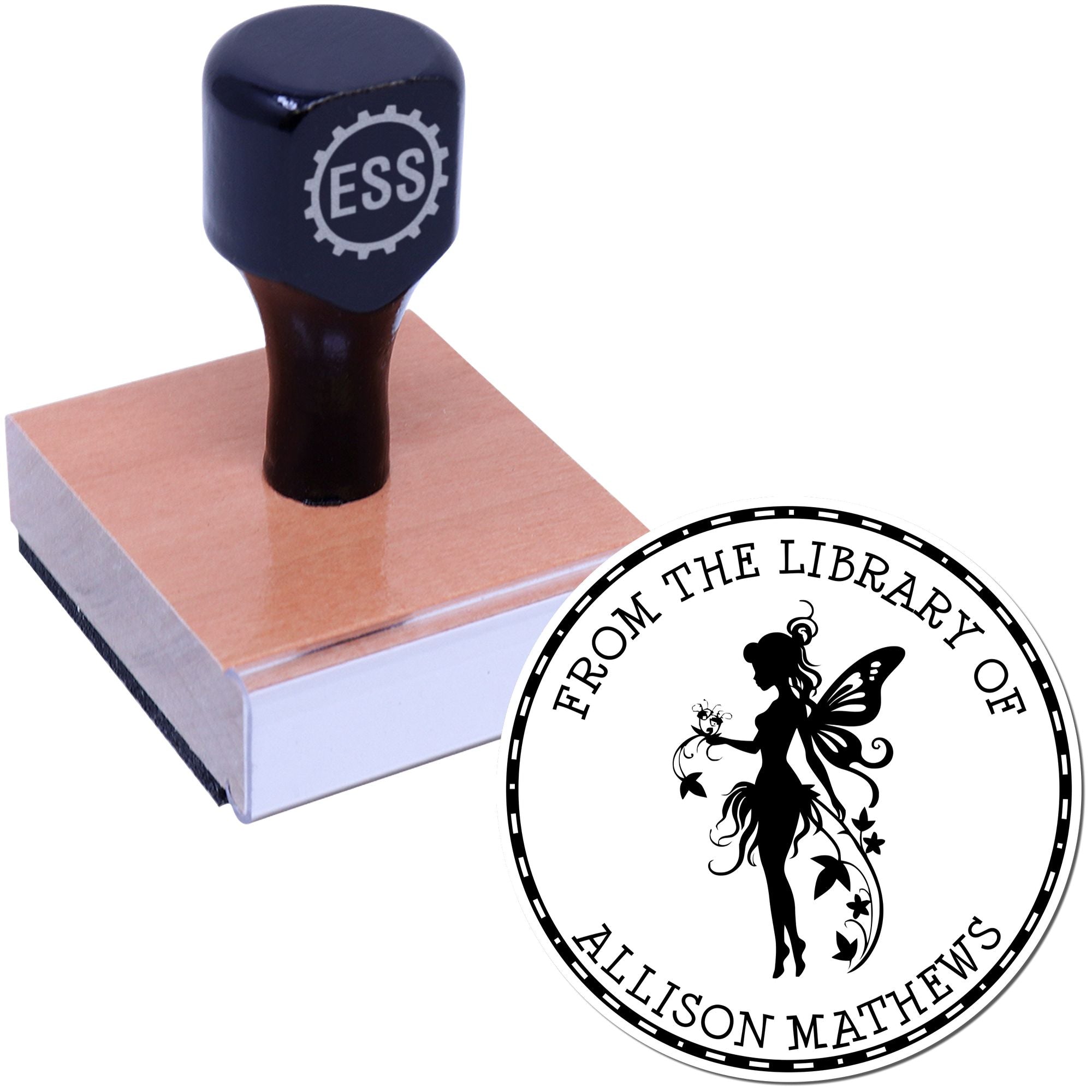 Wood Handle Azura Magical Fairy Custom From The Private Library Of Stamp - Engineer Seal Stamps