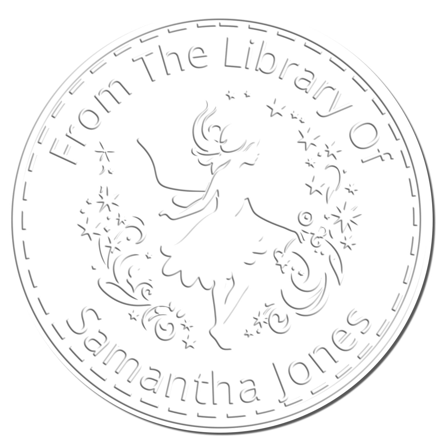 Soft Meadow Magical Fairy Customized From The Library Of Design Embossing Seal - Engineer Seal Stamps