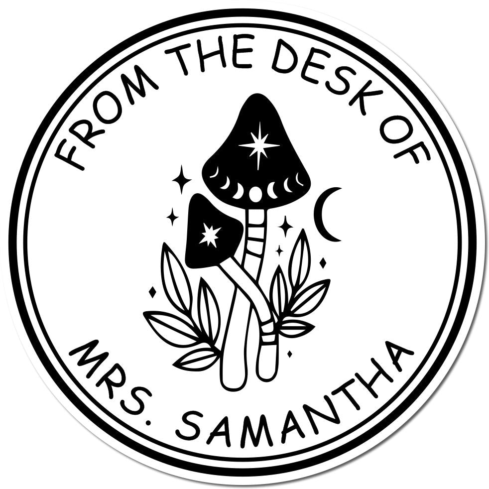 Aethercap Mushroom Pre-Inked Personalizable Book Signature Stamp - Engineer Seal Stamps