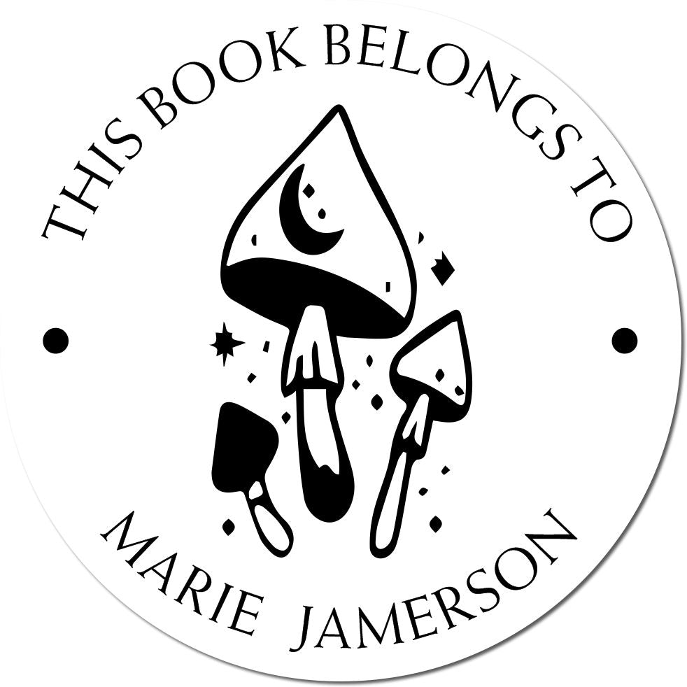 Wood Handle Enigma Boletus Shroom Custom From The Home Library Of Stamp - Engineer Seal Stamps