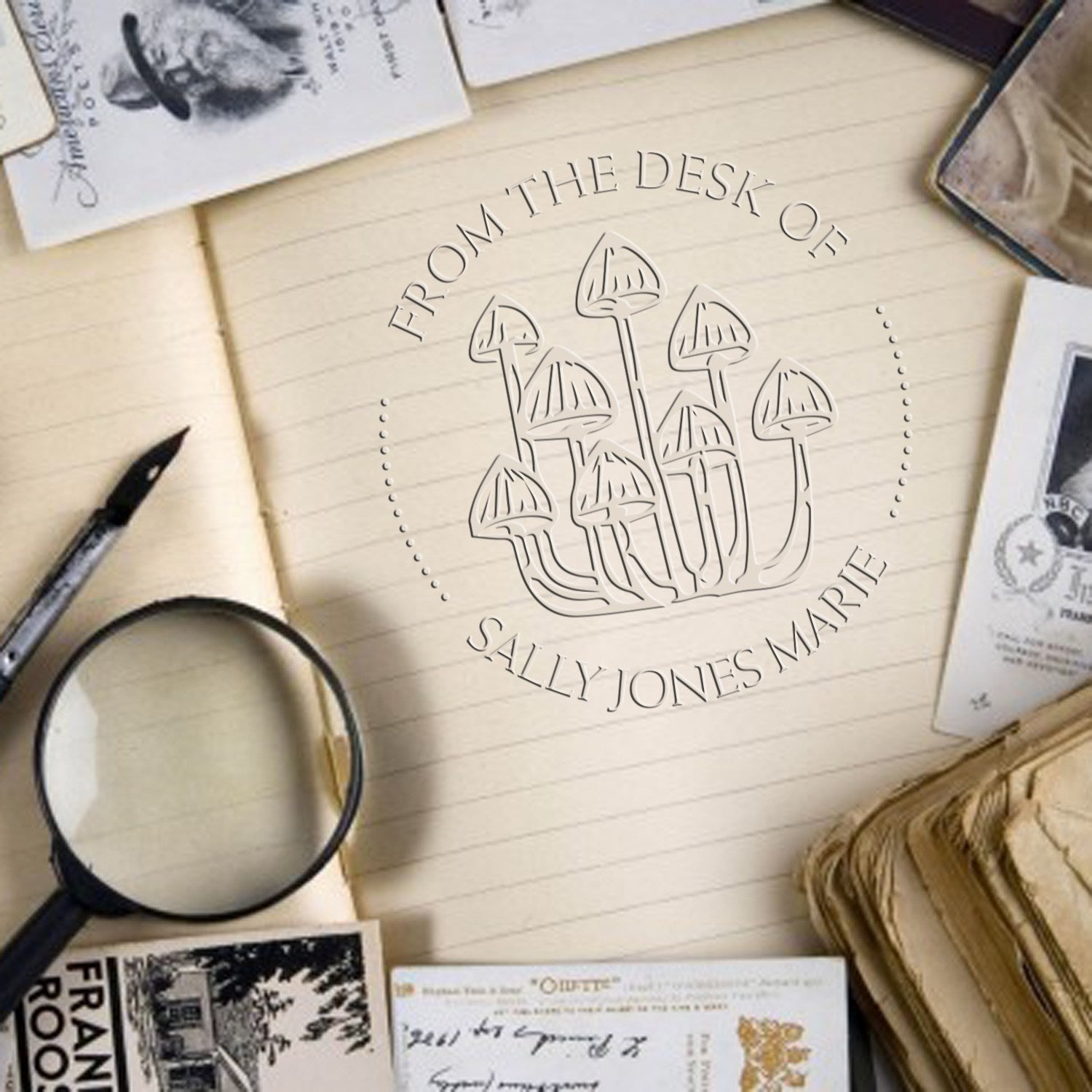 Arcane Truffle Shroom Desk Custom-Made Name For Books Embossing Seal - Engineer Seal Stamps
