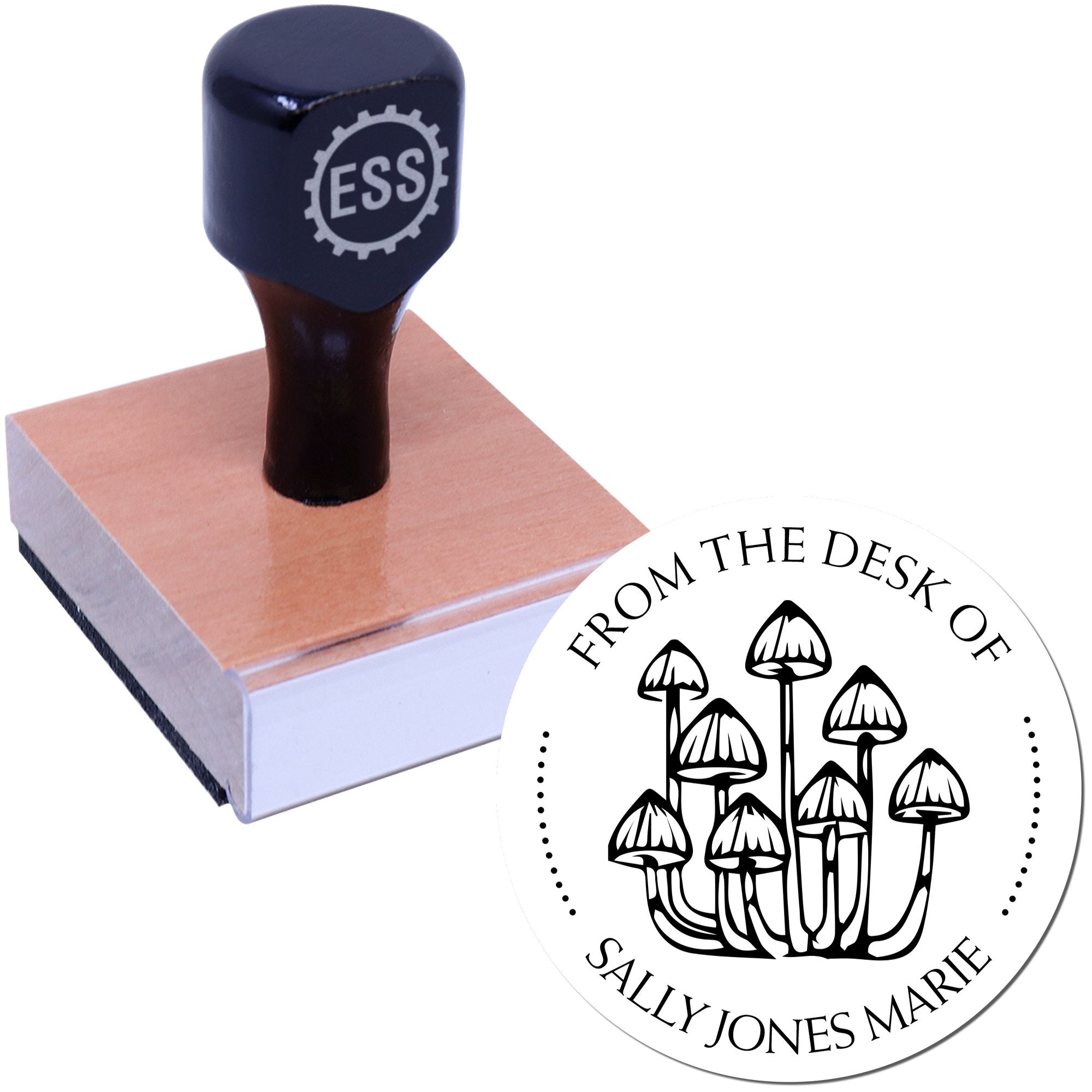 Wood Handle Arcane Truffle Shroom Custom Book Library Stamp - Engineer Seal Stamps