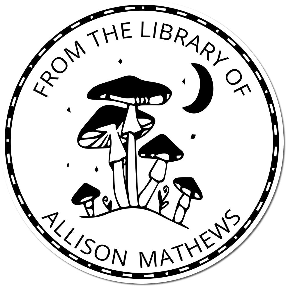 Eldritch Enoki Shroom Pre-Inked Personalizable Book Personalization Stamp - Engineer Seal Stamps