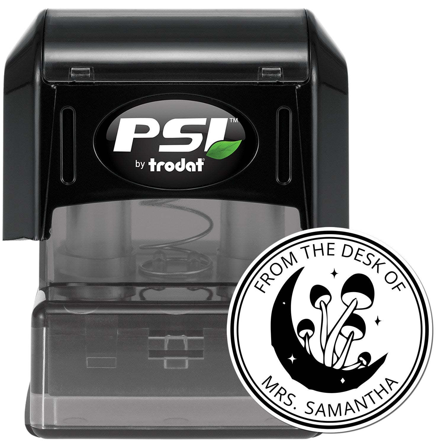Chanting Chanterelle Mushroom Pre-Inked Personalizable Book Property Stamp - Engineer Seal Stamps