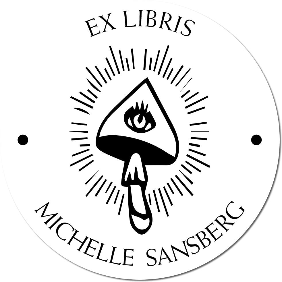 Wood Handle Dreaming Deathcap Spore Custom Ex Libris Book Stamp - Engineer Seal Stamps