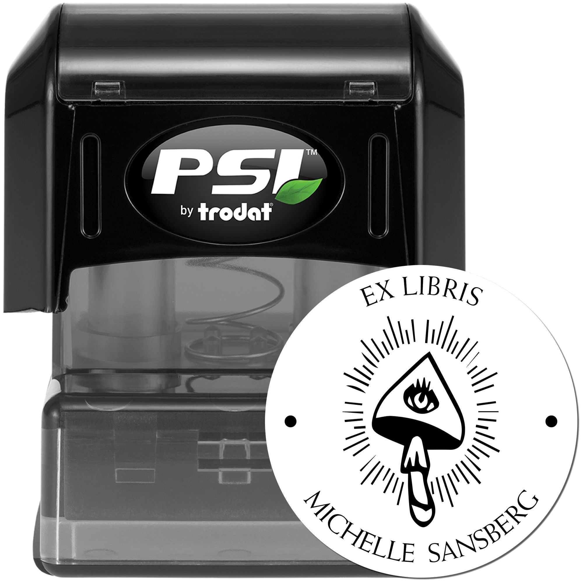 Dreaming Deathcap Spore Pre-Inked Personalizable Bookplate Sticker Stamp - Engineer Seal Stamps