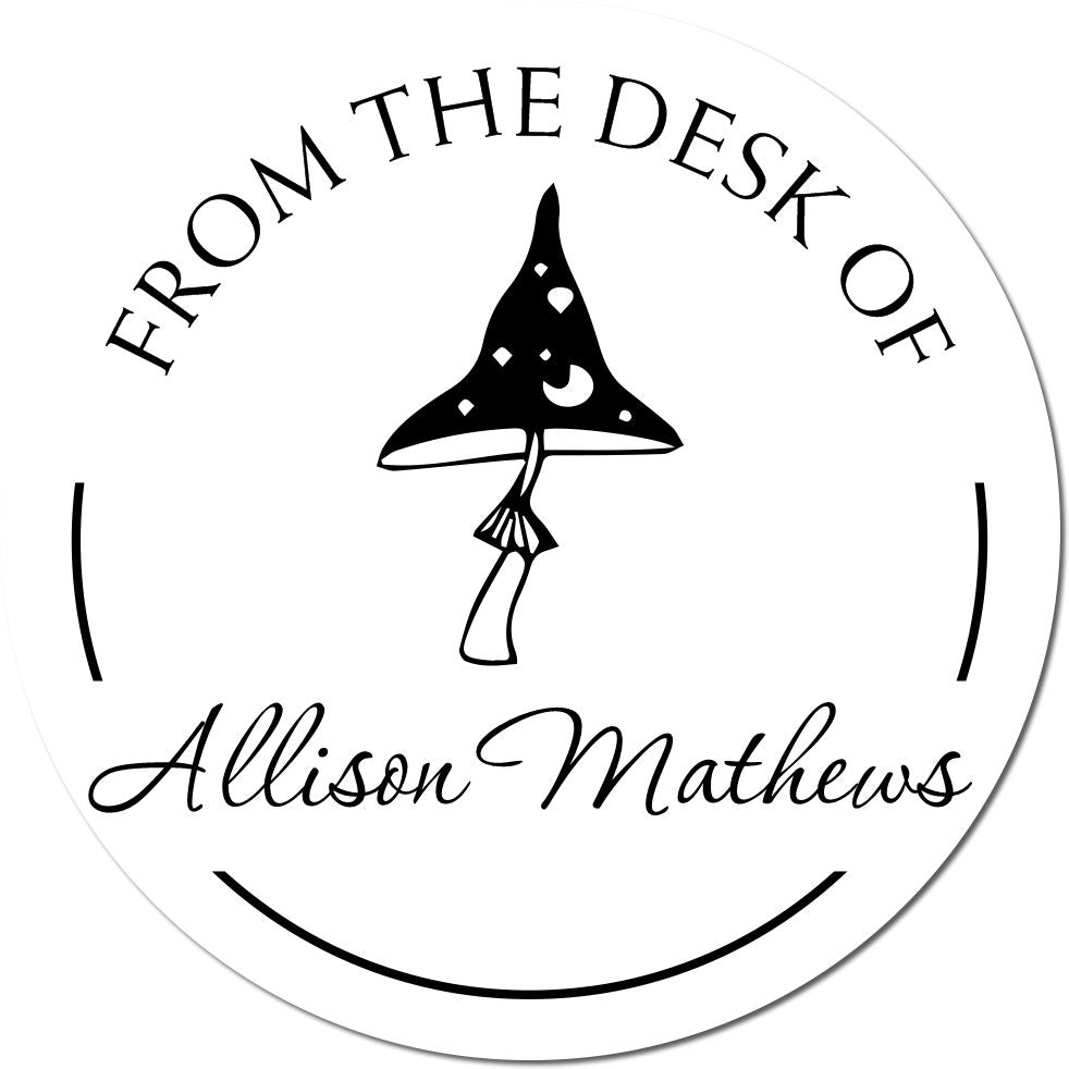 Fey Fungus Mushroom Pre-Inked Personalizable Bookplate Printing Stamp - Engineer Seal Stamps