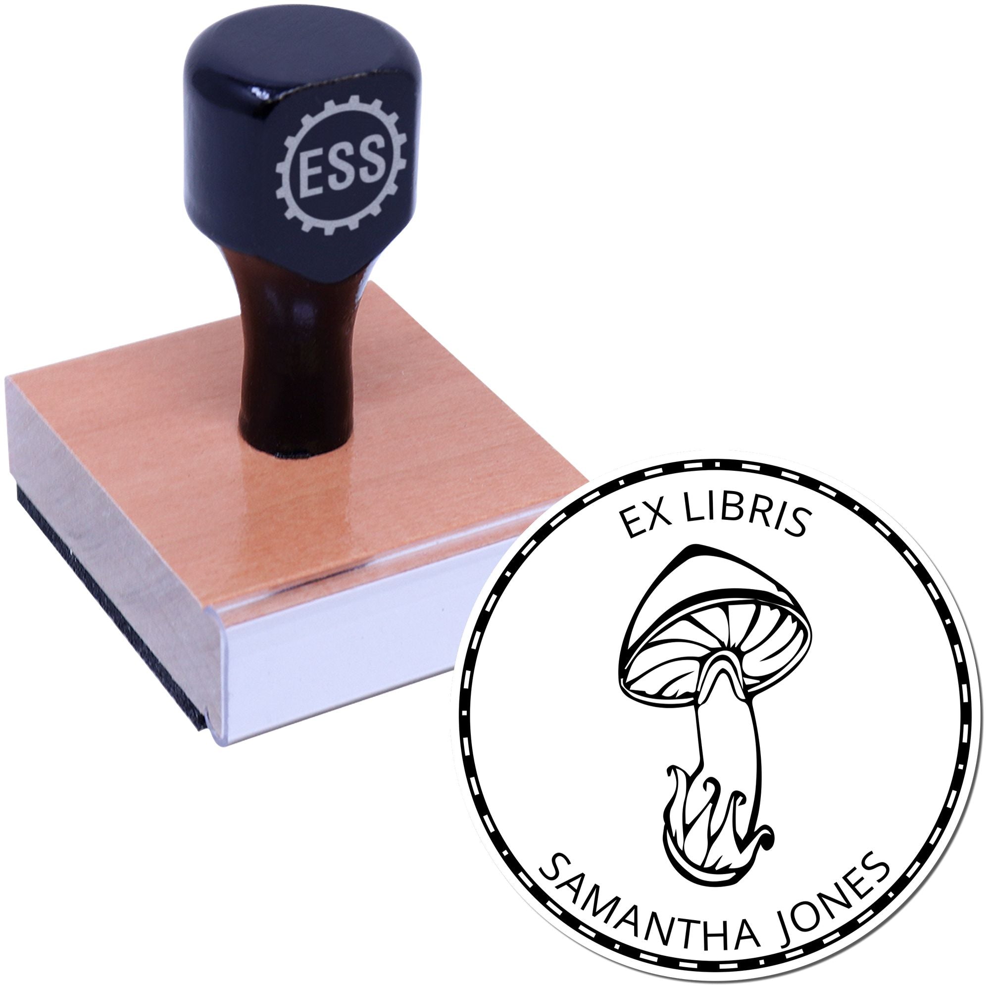Wood Handle Wraithcap Mushroom Custom From The Office Of Stamp - Engineer Seal Stamps