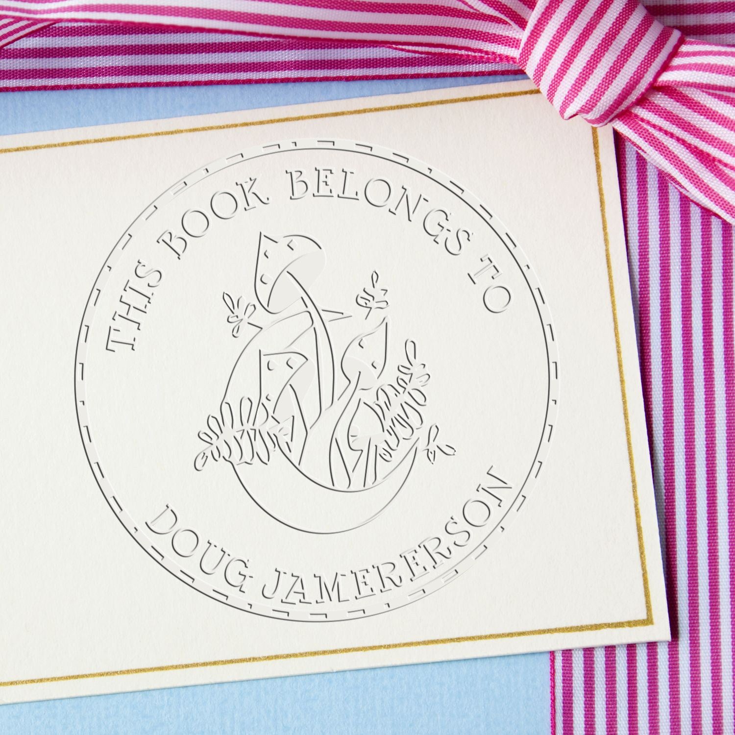 Mana Morel Mushroom Handheld Personalized Bookplate Label Embossing Seal - Engineer Seal Stamps