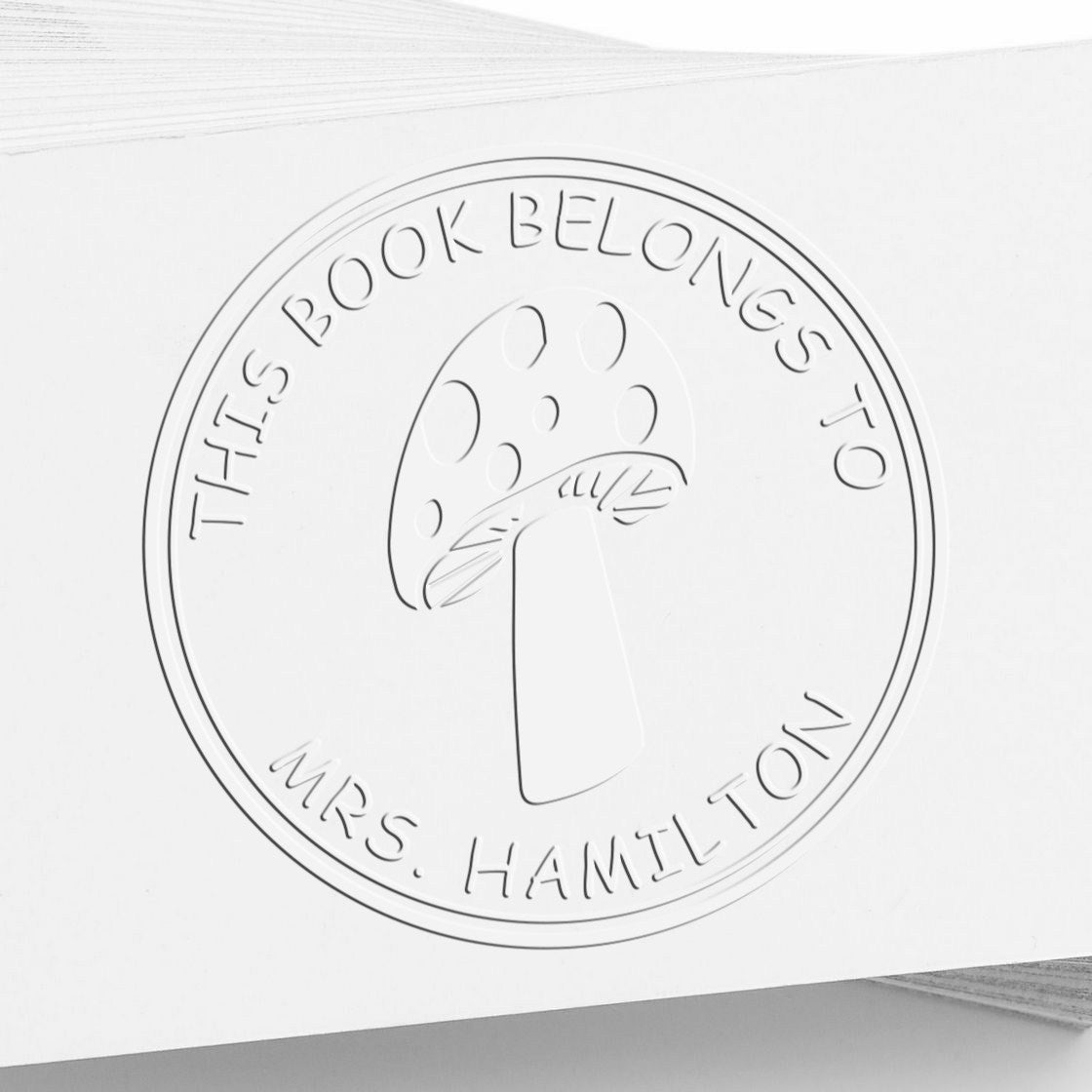 Ethereal Earthstar Mushroom Handheld Personalized Bookplate Sticker Seal