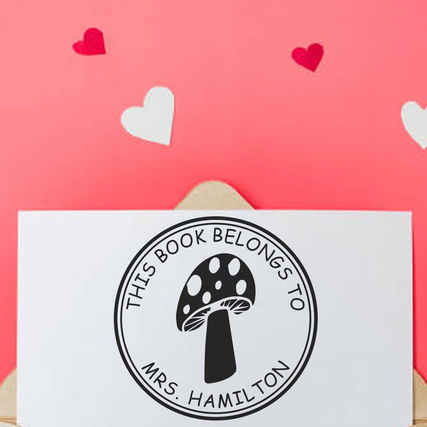 Ethereal Earthstar Mushroom Self-Inking Customized Ex Libris Stamp - Engineer Seal Stamps