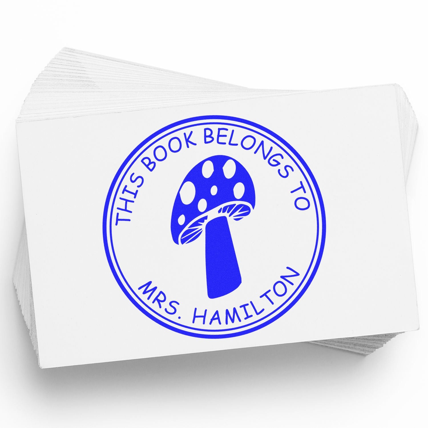 Wood Handle Ethereal Earthstar Mushroom Custom Book Design Stamp - Engineer Seal Stamps