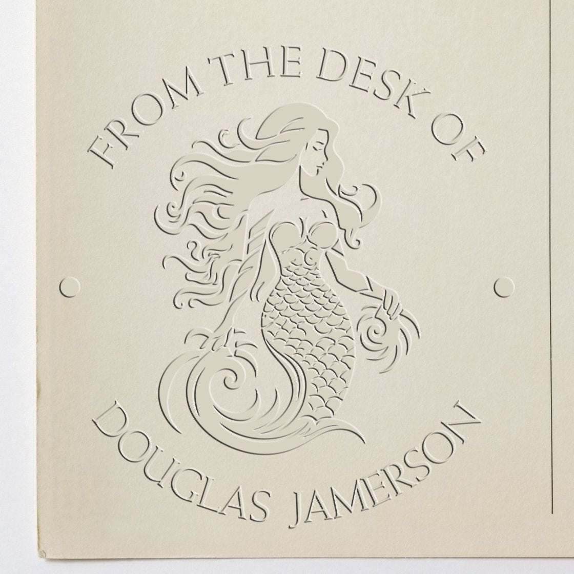 Nerissa Pearlshine Mythical Mermaid Hybrid Customized Book Label Embossing Seal - Engineer Seal Stamps