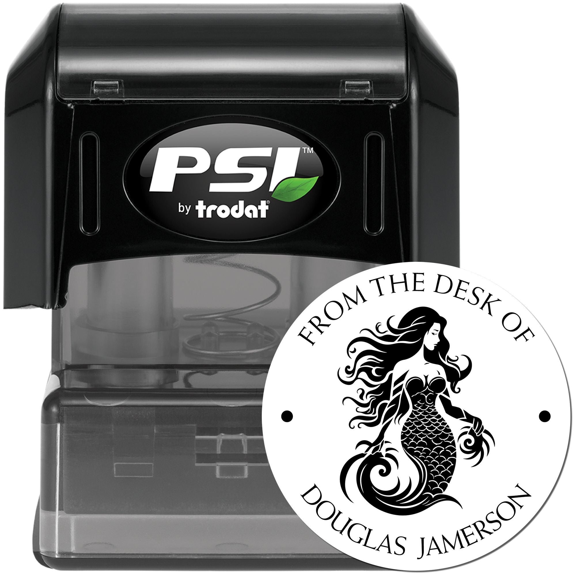 Nerissa Pearlshine Mythical Mermaid Pre-Inked Personalizable Library Gift Stamp - Engineer Seal Stamps