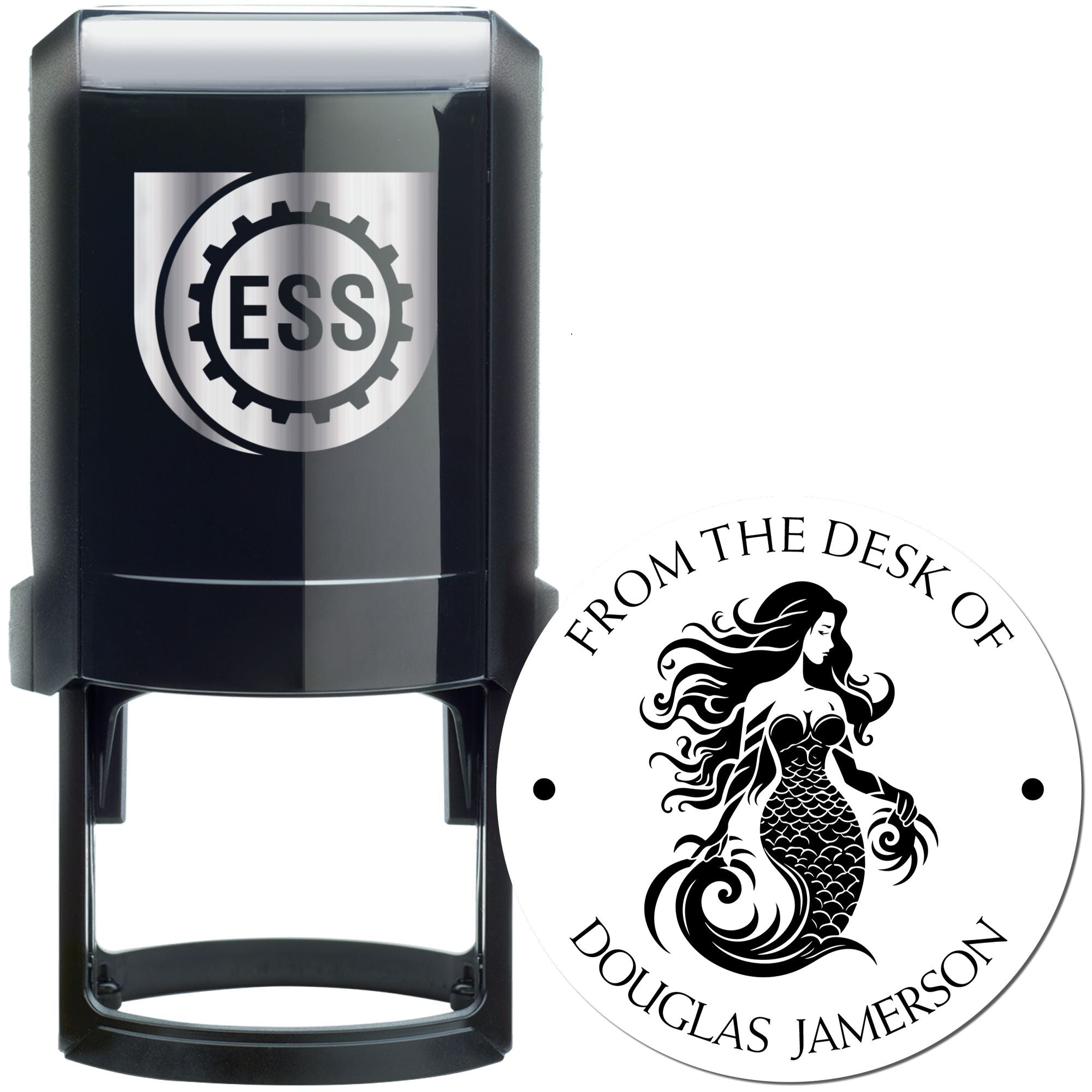 Nerissa Pearlshine Mythical Mermaid Self-Inking Customized Library Bookplate Stamp - Engineer Seal Stamps