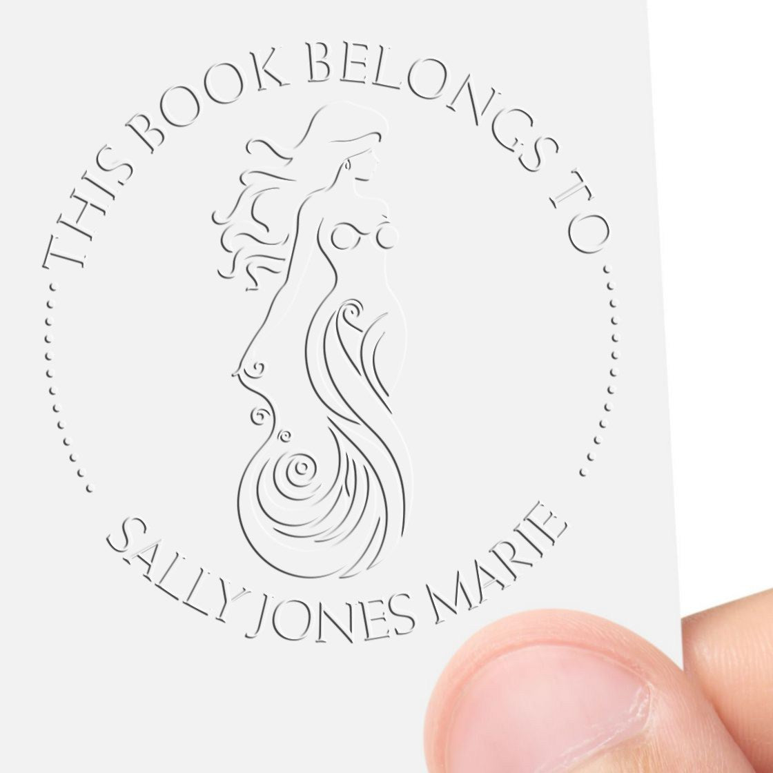 Marina Bluefin Mythical Mermaid Desk Custom-Made Library Book With Name Embossing Seal - Engineer Seal Stamps