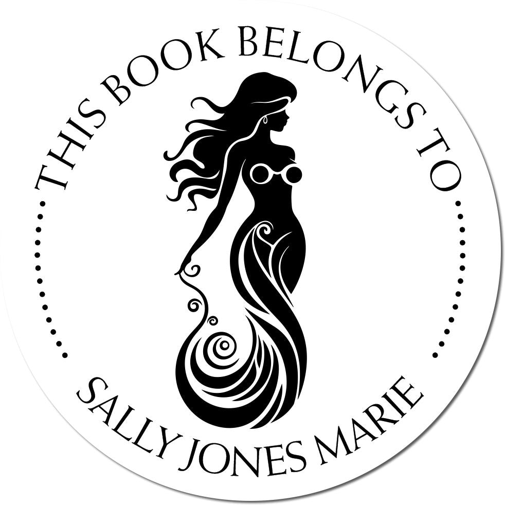 Marina Bluefin Mythical Mermaid Pre-Inked Personalizable From The Collection Of Stamp - Engineer Seal Stamps