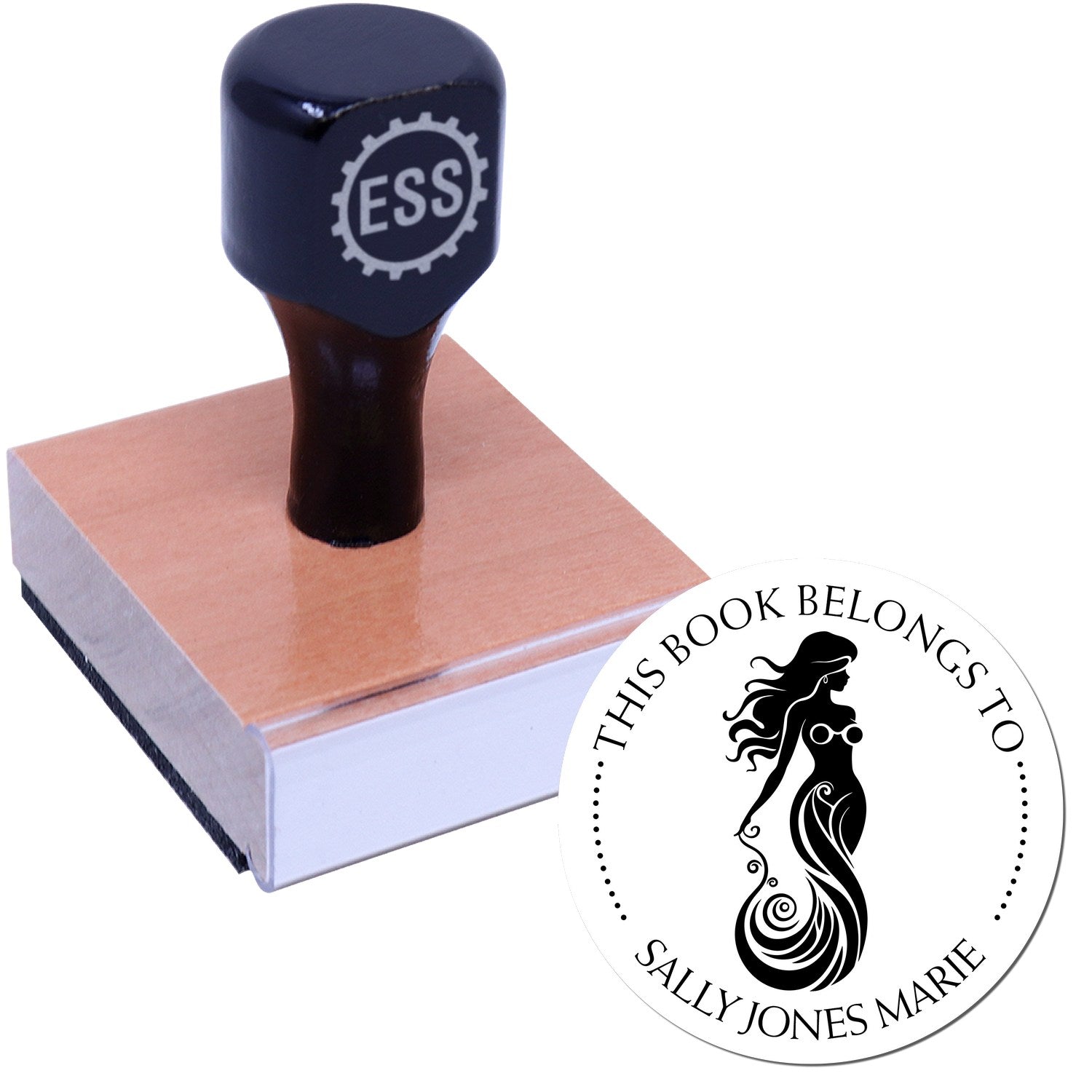 Wood Handle Marina Bluefin Mythical Mermaid Custom Library Of Stamp - Engineer Seal Stamps