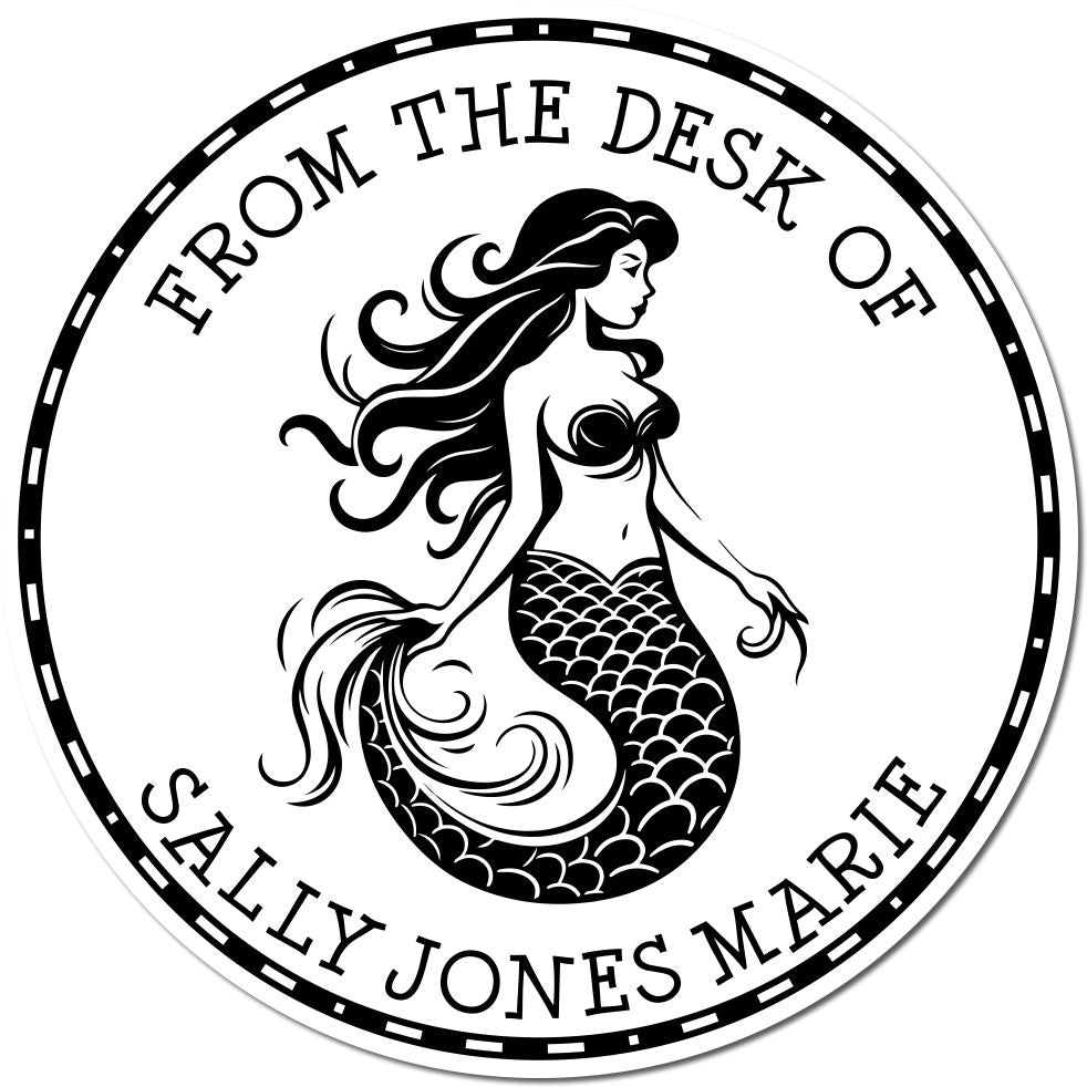 Selene Starfish Mythical Mermaid Pre-Inked Personalizable From The Private Library Of Stamp - Engineer Seal Stamps