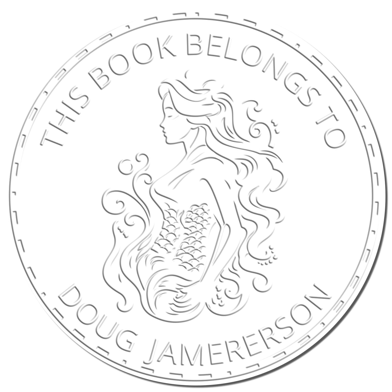 Morgana Deepswirl Mermaid Handheld Personalized Bookplate Printing Embossing Seal - Engineer Seal Stamps