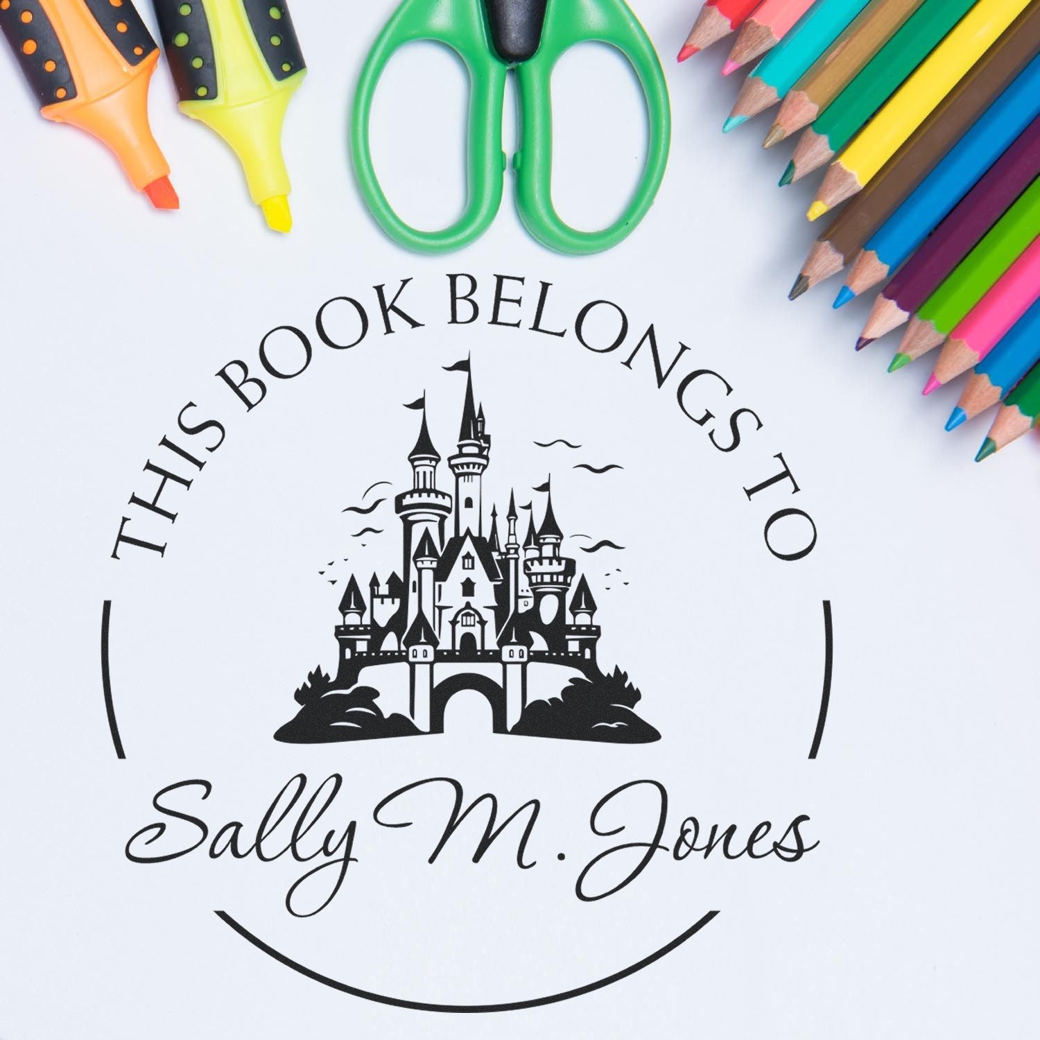 Eagle's Nest Castle Self-Inking Customized Book Mark Stamp - Engineer Seal Stamps