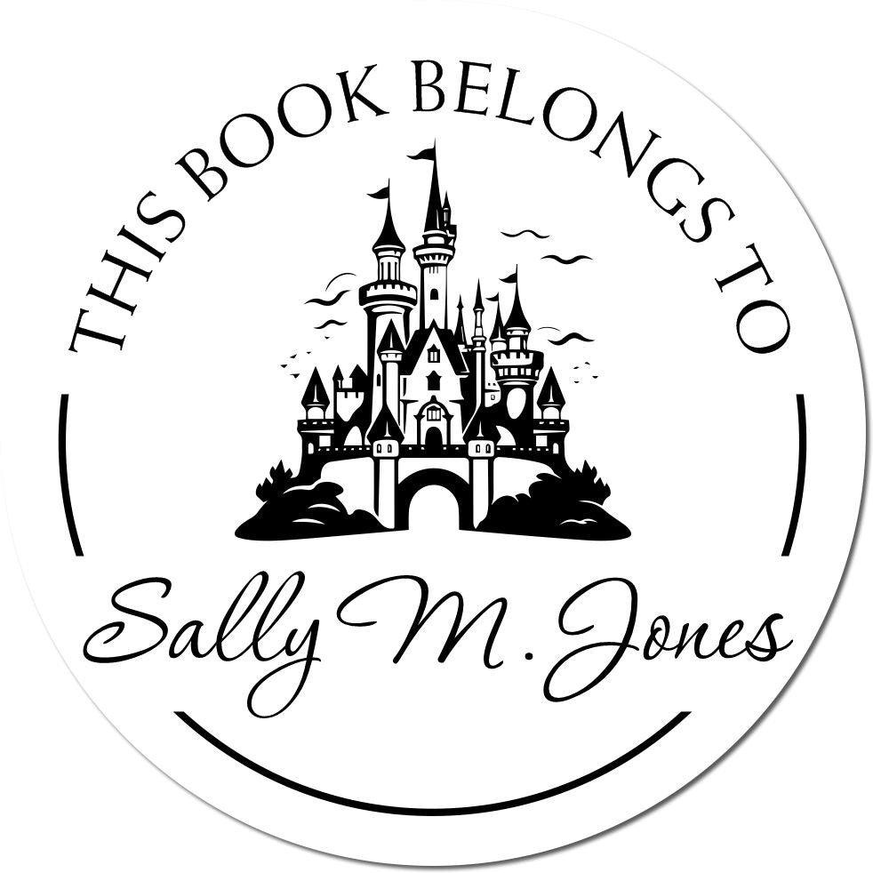 Wood Handle Eagle's Nest Castle Personalized Bookplate Stamp - Engineer Seal Stamps