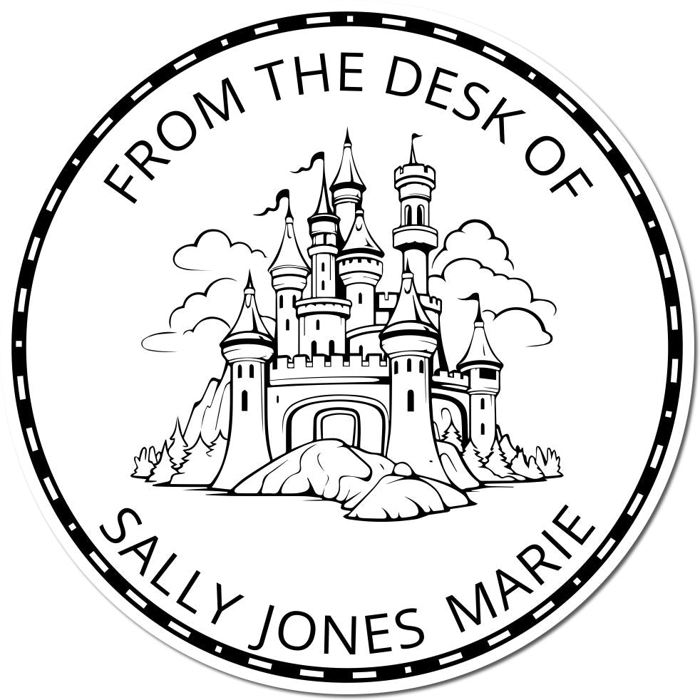 Wood Handle Stonegate Citadel Castle Personalized Book Ownership Stamp - Engineer Seal Stamps