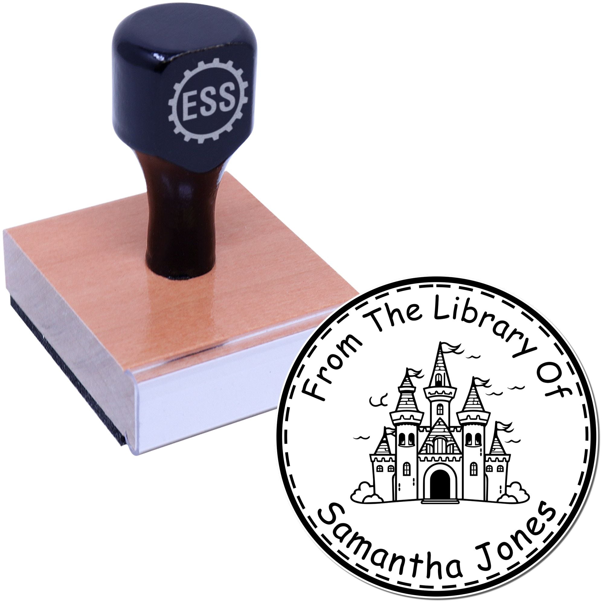 Wood Handle Ironclad Bastion Castle Personalized Book Lover Stamp - Engineer Seal Stamps