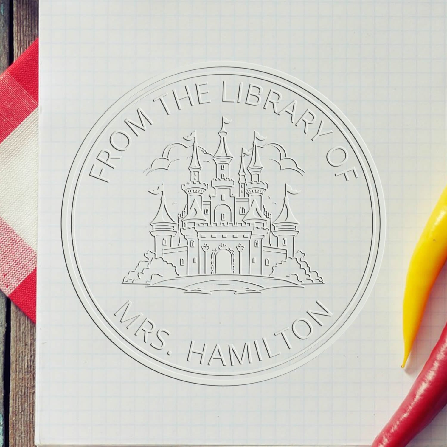 Soft Mystic Towers Castle Customized Read It Love It Embossing Seal - Engineer Seal Stamps