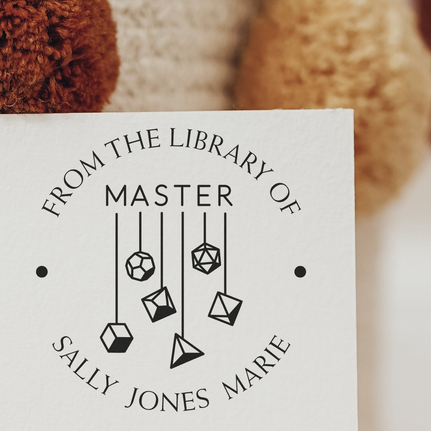 Wood Handle Ring of Invisibility Gamer Personalized Library Book Stamp - Engineer Seal Stamps