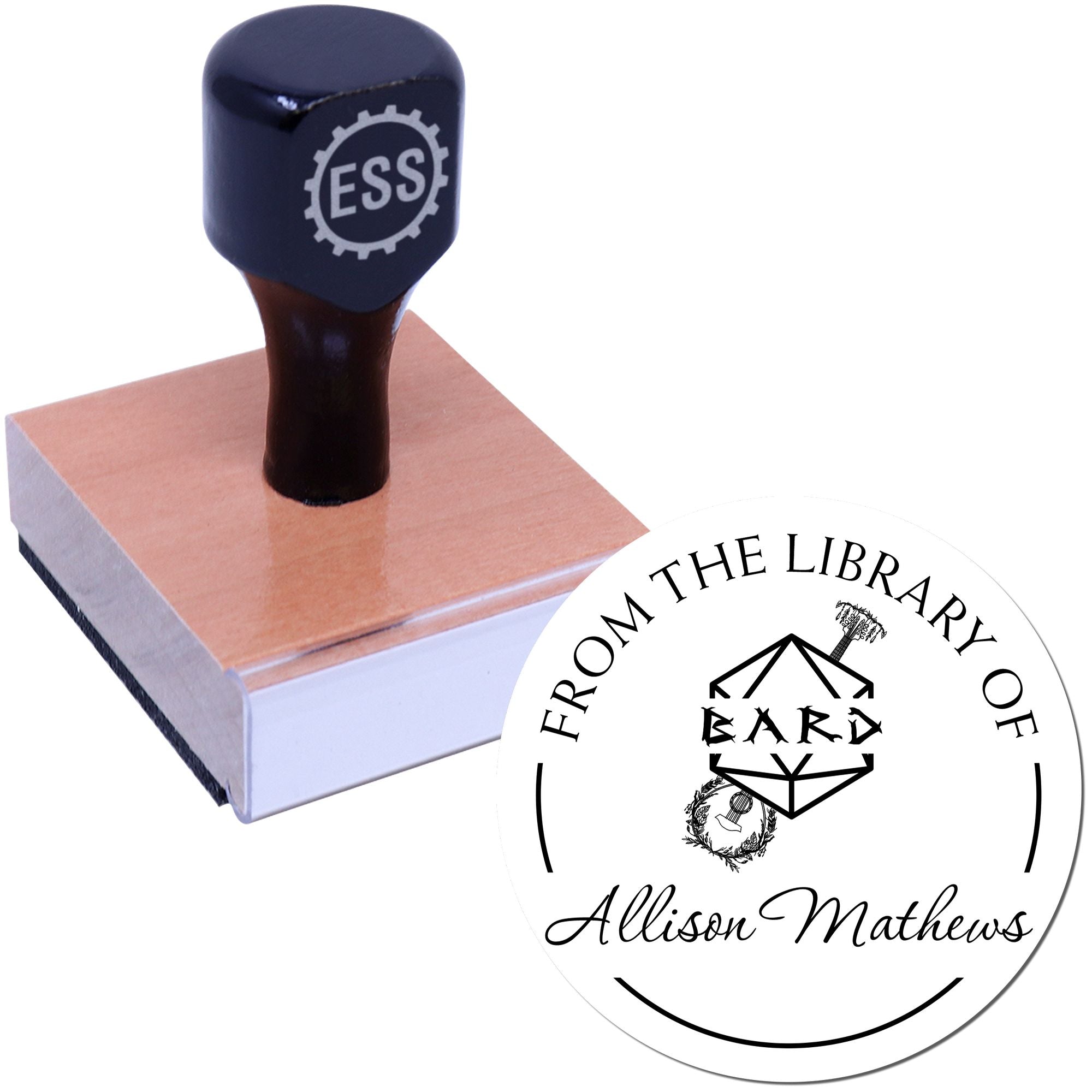 Wood Handle Boots of Elvenkind Gamer Personalized Book Stamp - Engineer Seal Stamps