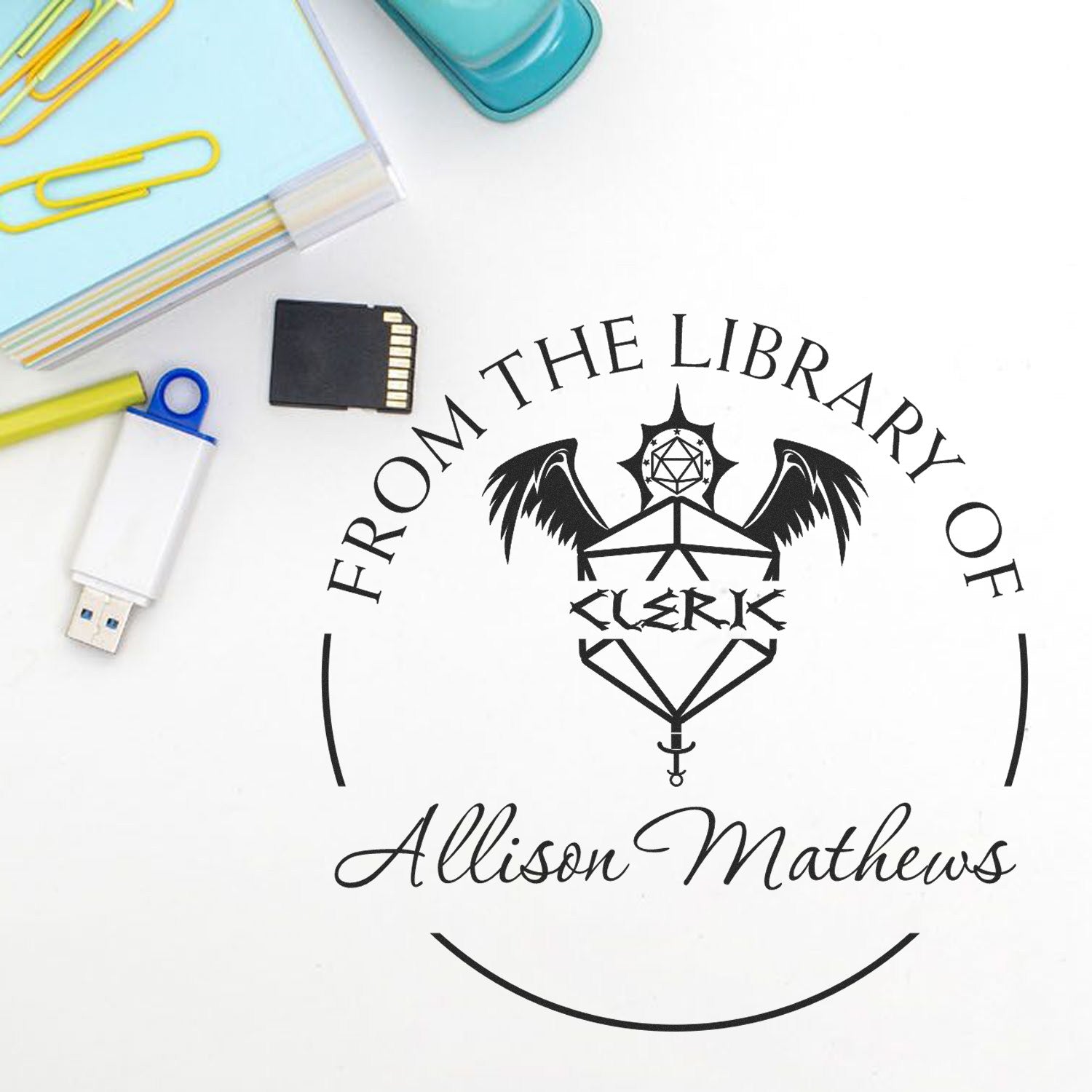 Gauntlets of Ogre Power Gamer Self-Inking Custom-Made Book Stamp - Engineer Seal Stamps