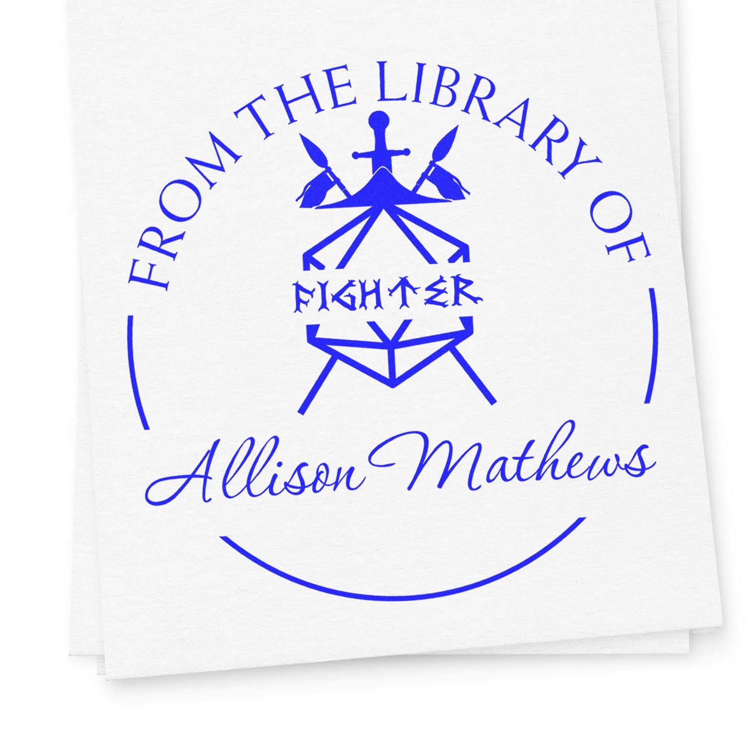 Girdle of Giant Strength Gamer Pre-Inked Personalizable Book Design Stamp - Engineer Seal Stamps