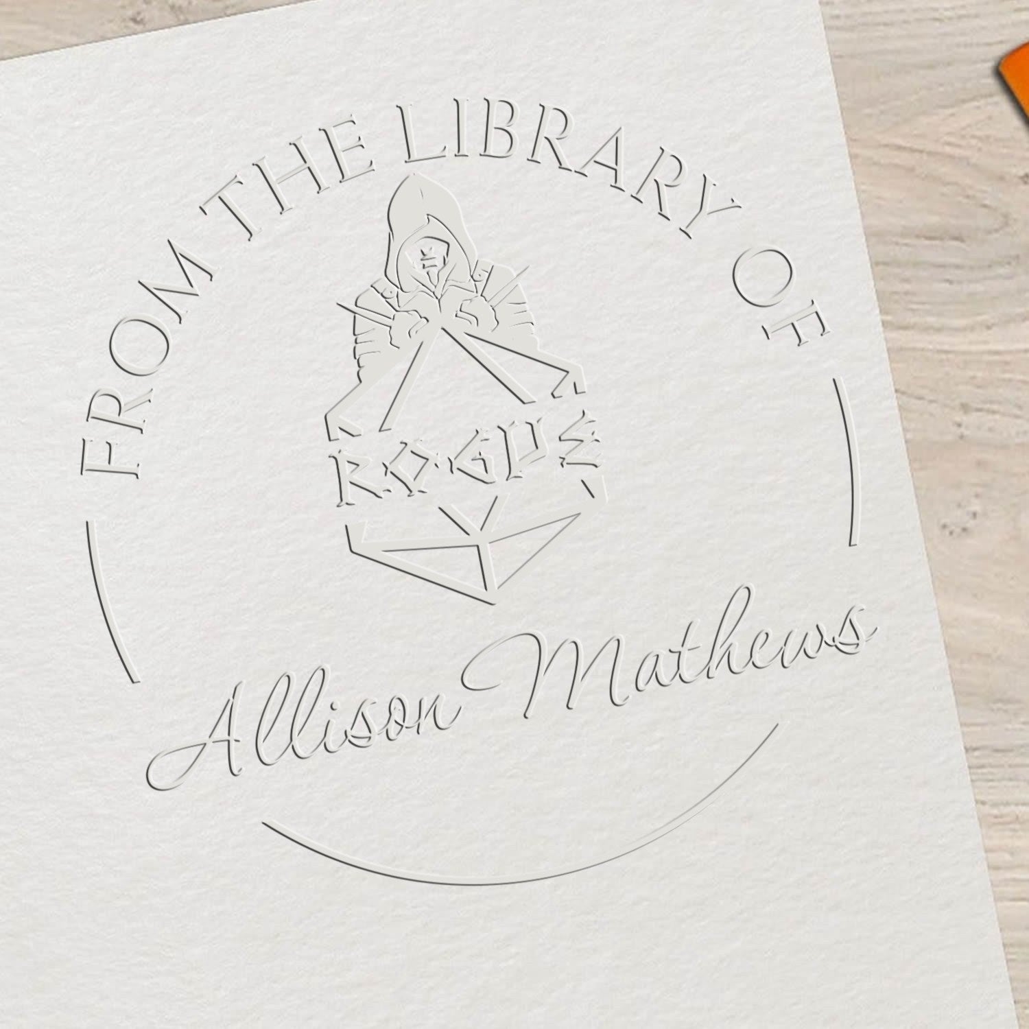 Chalice of the Gods Gamer Desk Custom-Made Book Library Name Seal - Engineer Seal Stamps