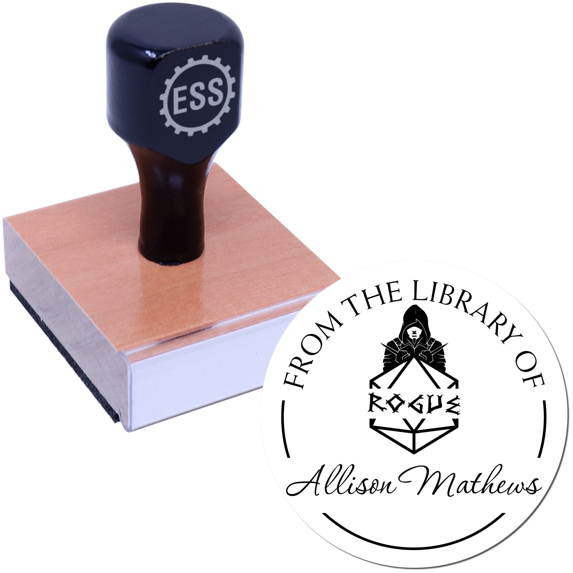 Wood Handle Chalice of the Gods Gamer Personalized Book Branding Stamp - Engineer Seal Stamps