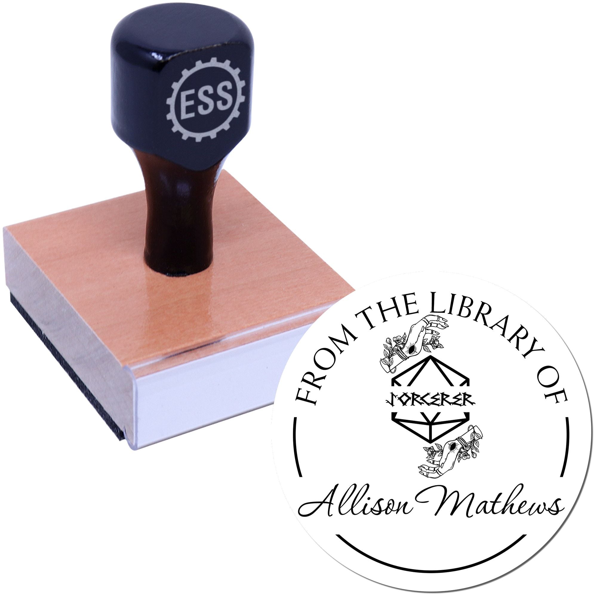 Wood Handle Robe of Stars Gamer Personalized Book Identity Stamp - Engineer Seal Stamps