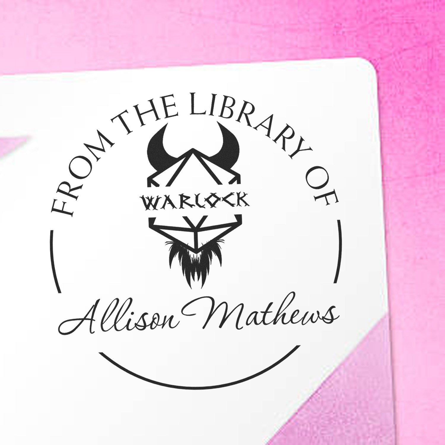 Belt of Dwarvenkind Gamer Self-Inking Custom-Made Book Label Stamp - Engineer Seal Stamps