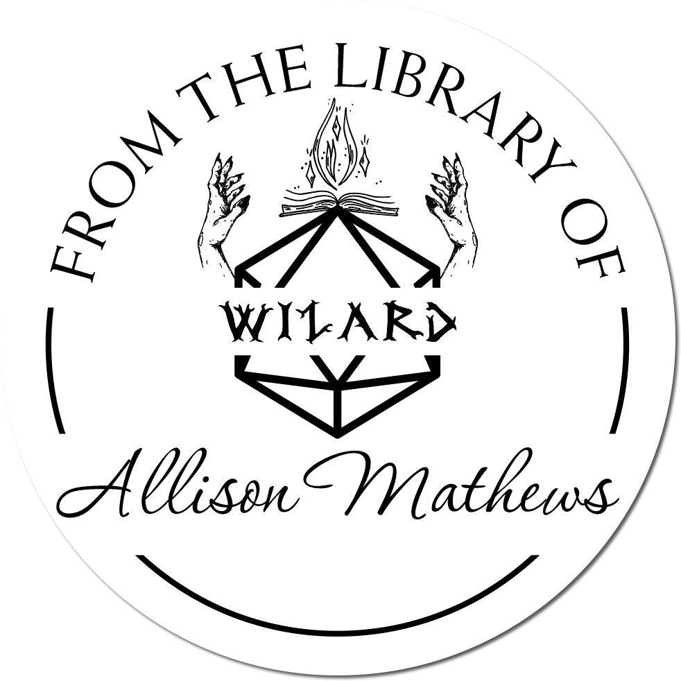 Wood Handle Crown of the Forest Gamer Personalized Book Identification Stamp - Engineer Seal Stamps