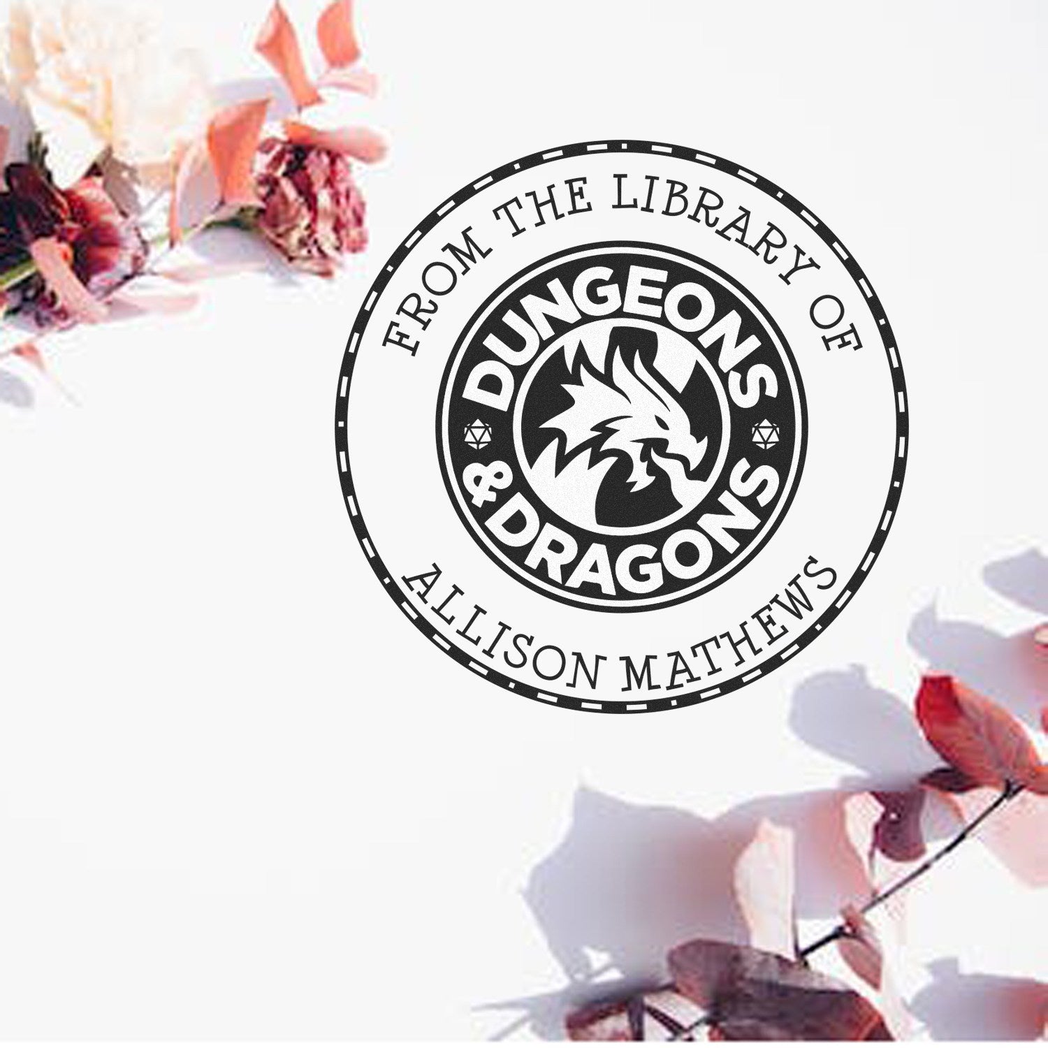 Slim Pre-Inked Horn of Valhalla Gamer Belongs To The Library Of Stamp - Engineer Seal Stamps