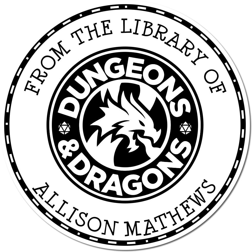 Slim Pre-Inked Horn of Valhalla Gamer Belongs To The Library Of Stamp - Engineer Seal Stamps