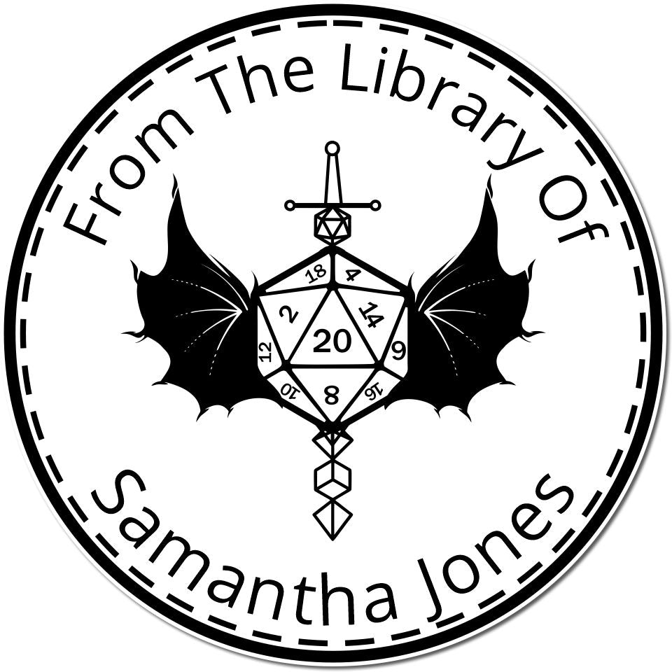 Wood Handle Lantern of Revealing Gamer Personalized Bookplate Label Stamp - Engineer Seal Stamps