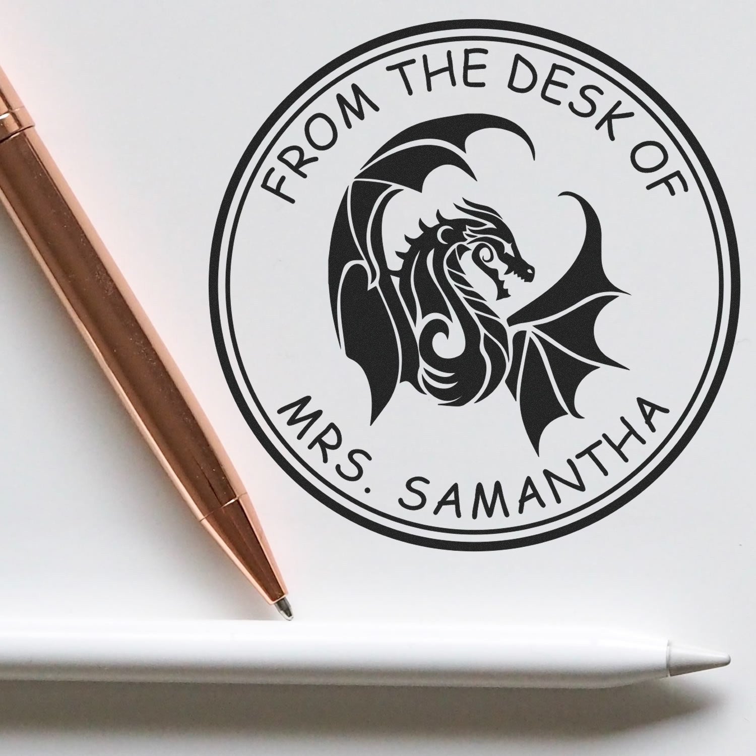 Slim Pre-Inked Mantle of Spell Resistance Gamer Home Library Stamp - Engineer Seal Stamps