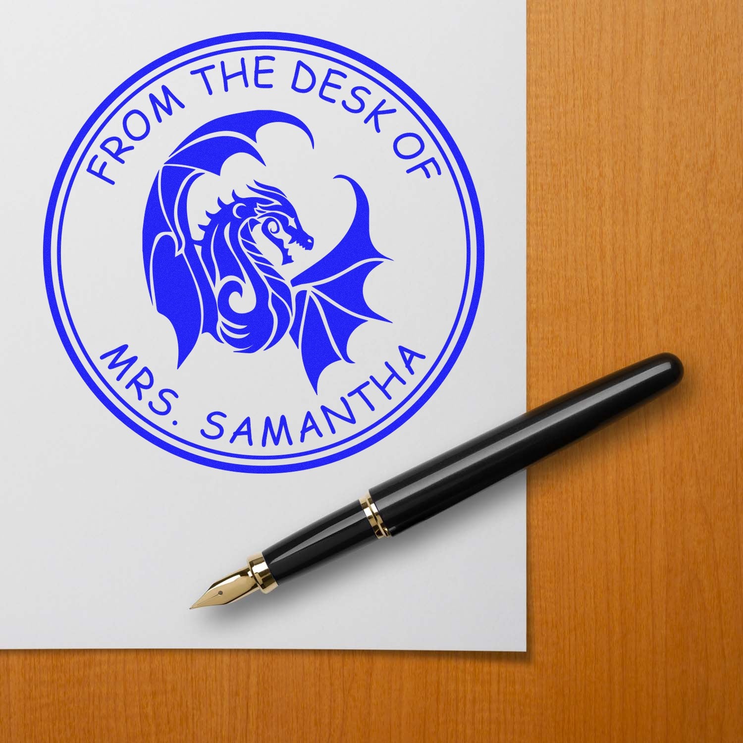 Mantle of Spell Resistance Gamer Pre-Inked Customizable Book Stamp - Engineer Seal Stamps