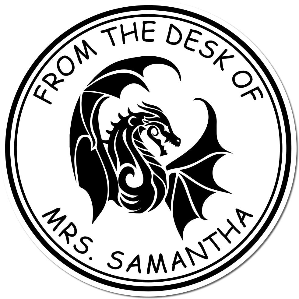 Wood Handle Mantle of Spell Resistance Gamer Personalized Bookplate Sticker Stamp - Engineer Seal Stamps